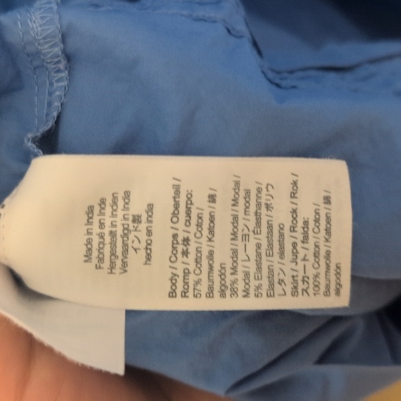 J.Crew Rib High Neck Cutaway Tank Dress Poplin Skirt Blue Size Medium - Picture 9 of 9